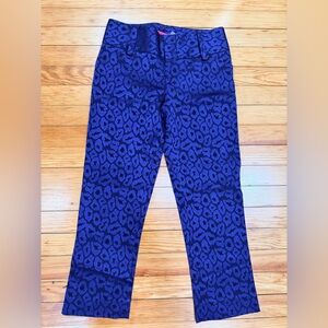 Alice + Olivia Blue Leopard Patterned Pants